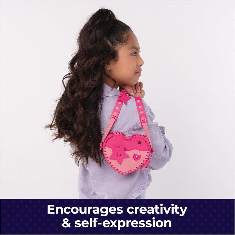 Cool maker , Sweetheart Handbag Kit, Design a Faux Leather Shoulder Bag, Arts and Crafts Kit, Kids Toys for Girls Ages 6 and up - Image 5